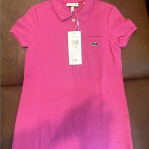 Lacoste Hot Pink Polo Dress with Chest Pocket